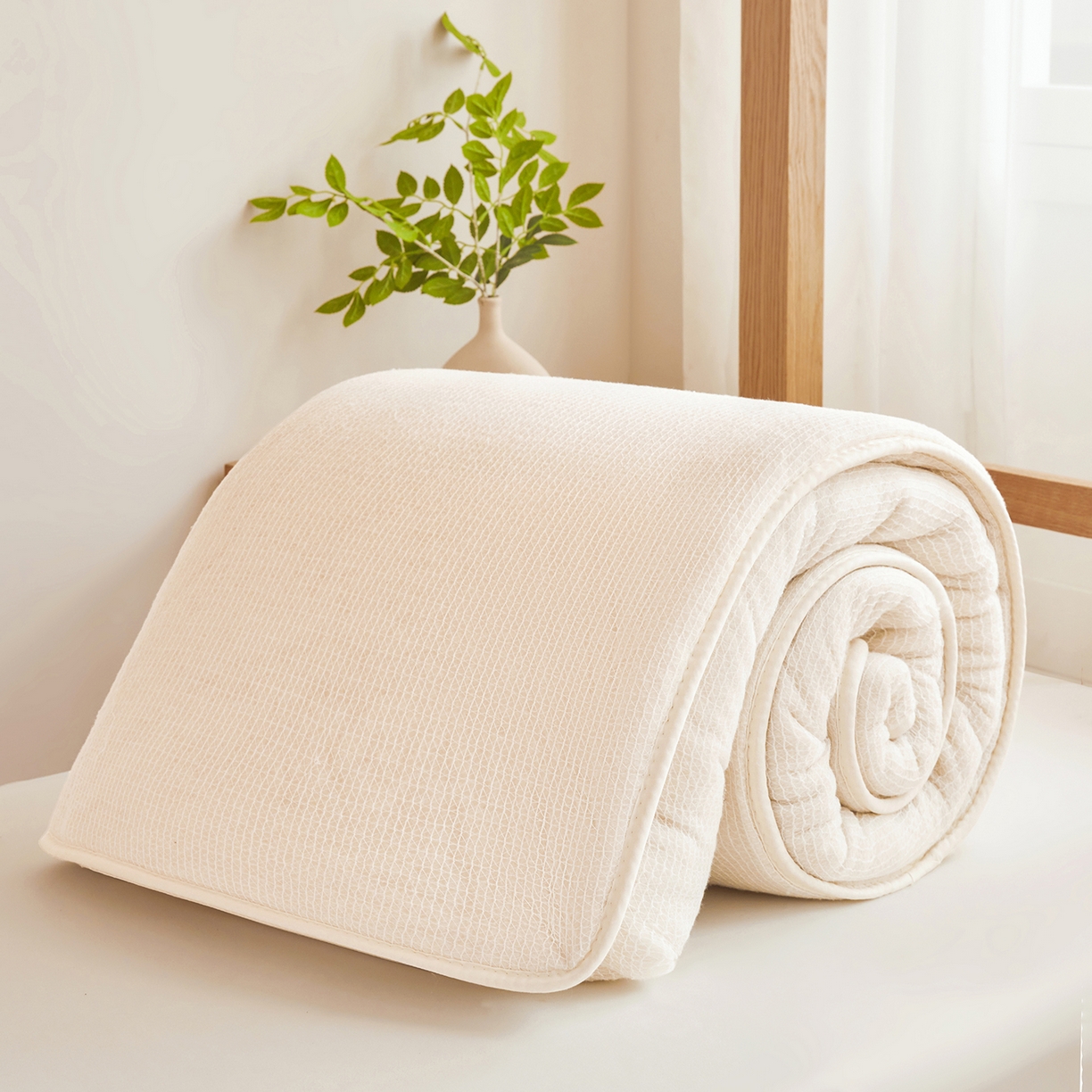 91家纺网 家纺一手货源 找家纺 晓时候2025新款鱼鳞网新疆棉花被学生宿舍加厚冬被春秋被芯棉絮床垫被子-宿舍款棉被 白色