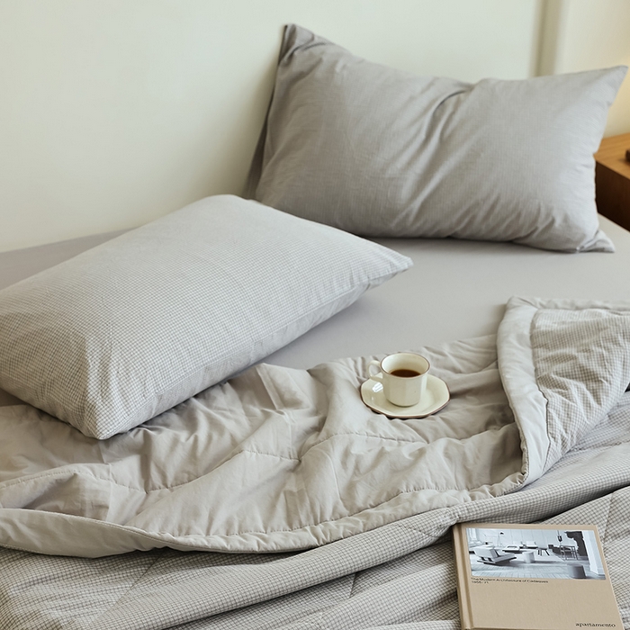 91家纺网 家纺一手货源 找家纺 小叮当家纺仓储工厂店 2025新款A类无印风里外全棉水洗棉新疆棉花夏被夏凉被空调被 安格尔灰