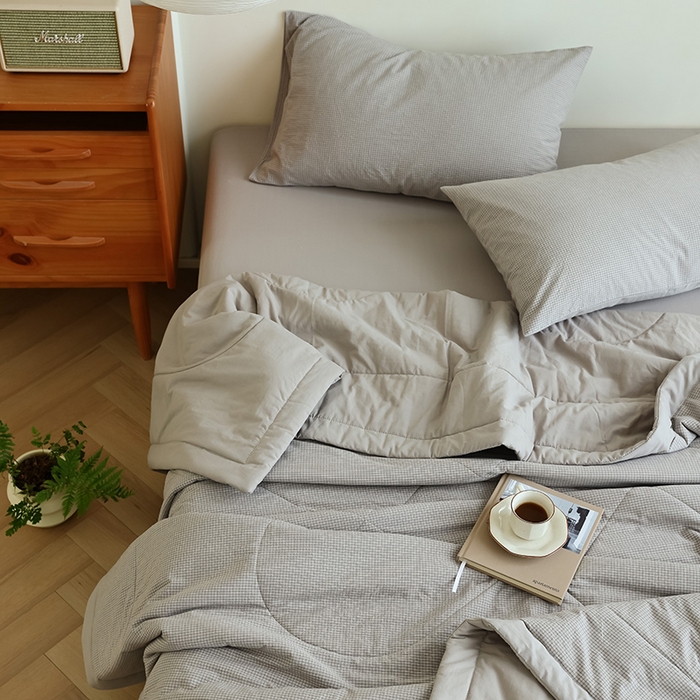 91家纺网 家纺一手货源 找家纺 小叮当家纺仓储工厂店 2025新款A类无印风里外全棉水洗棉新疆棉花夏被夏凉被空调被 安格尔灰