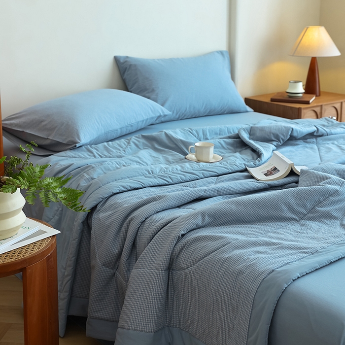 小叮当家纺仓储工厂店 2025新款A类无印风里外全棉水洗棉新疆棉花夏被夏凉被空调被 安格尔兰