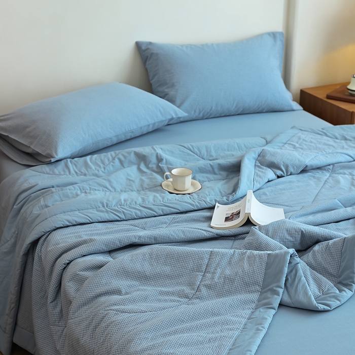 91家纺网 家纺一手货源 找家纺 小叮当家纺仓储工厂店 2025新款A类无印风里外全棉水洗棉新疆棉花夏被夏凉被空调被 安格尔兰