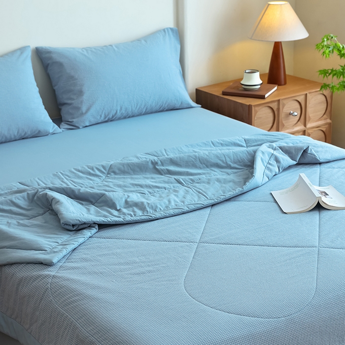 91家纺网 家纺一手货源 找家纺 小叮当家纺仓储工厂店 2025新款A类无印风里外全棉水洗棉新疆棉花夏被夏凉被空调被 安格尔兰