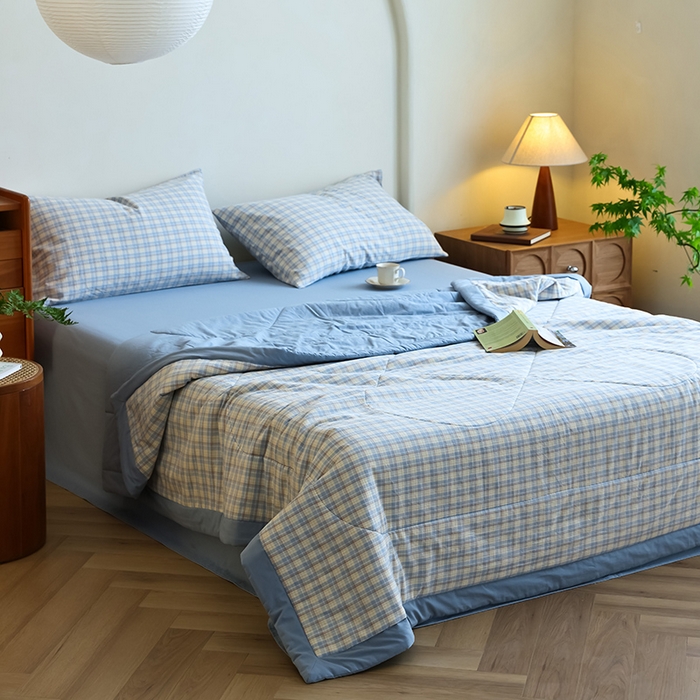 91家纺网 家纺一手货源 找家纺 小叮当家纺仓储工厂店 2025新款A类无印风里外全棉水洗棉新疆棉花夏被夏凉被空调被 朵拉兰