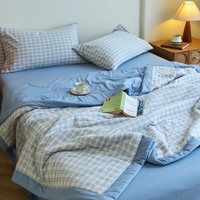 91家纺网 家纺一手货源 找家纺 小叮当家纺仓储工厂店 2025新款A类无印风里外全棉水洗棉新疆棉花夏被夏凉被空调被 朵拉兰