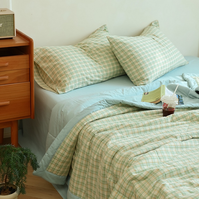 91家纺网 家纺一手货源 找家纺 小叮当家纺仓储工厂店 2025新款A类无印风里外全棉水洗棉新疆棉花夏被夏凉被空调被 朵拉绿