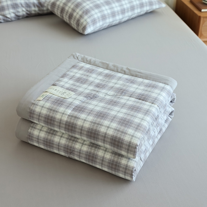 91家纺网 家纺一手货源 找家纺 小叮当家纺仓储工厂店 2025新款A类无印风里外全棉水洗棉新疆棉花夏被夏凉被空调被 光年灰