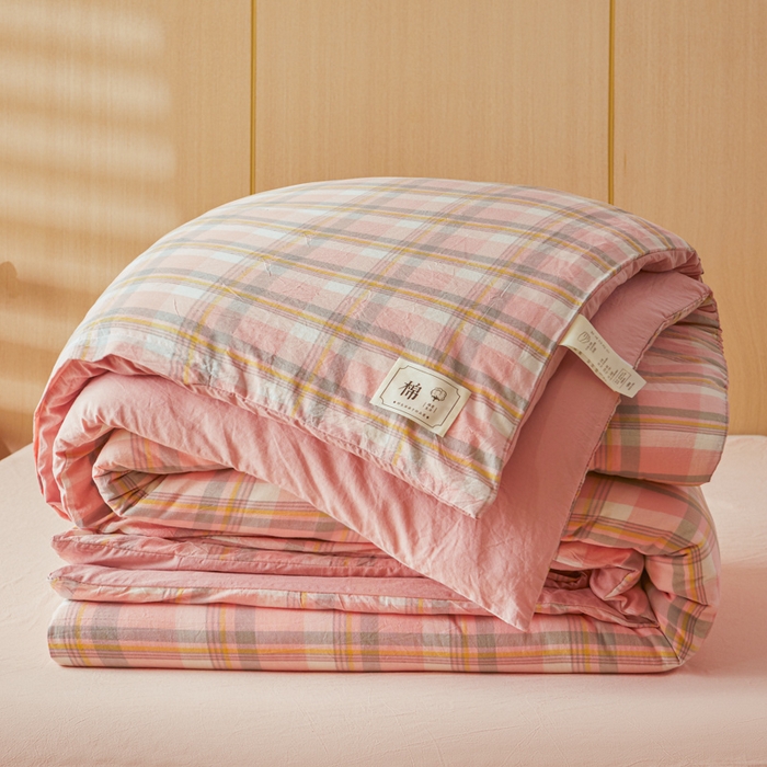 91家纺网 家纺一手货源 找家纺 爱屋及屋 2025新款水洗棉可拆洗棉花被被子被芯 简析粉