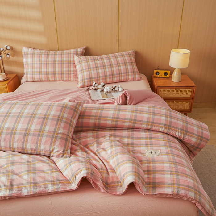 91家纺网 家纺一手货源 找家纺 爱屋及屋 2025新款水洗棉可拆洗棉花被被子被芯 简析粉