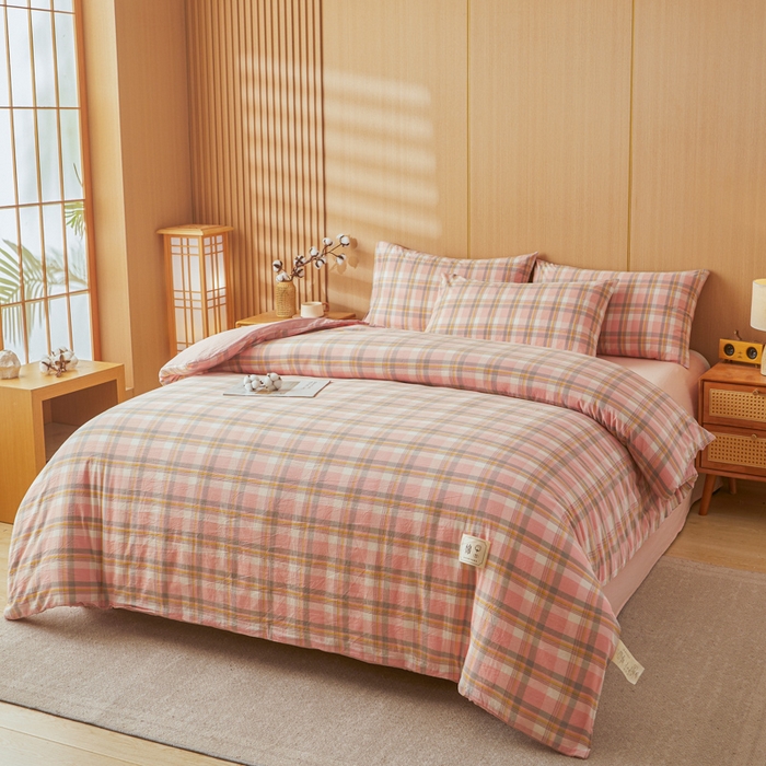 91家纺网 家纺一手货源 找家纺 爱屋及屋 2025新款水洗棉可拆洗棉花被被子被芯 简析粉