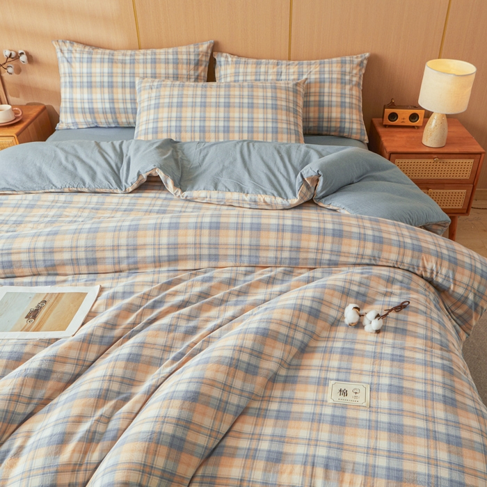 91家纺网 家纺一手货源 找家纺 爱屋及屋 2025新款水洗棉可拆洗棉花被被子被芯 雅致格