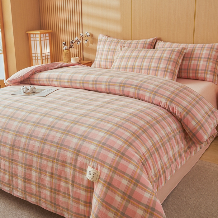 91家纺网 家纺一手货源 找家纺 爱屋及屋 2025新款水洗棉可拆洗棉花被被子被芯 简析粉