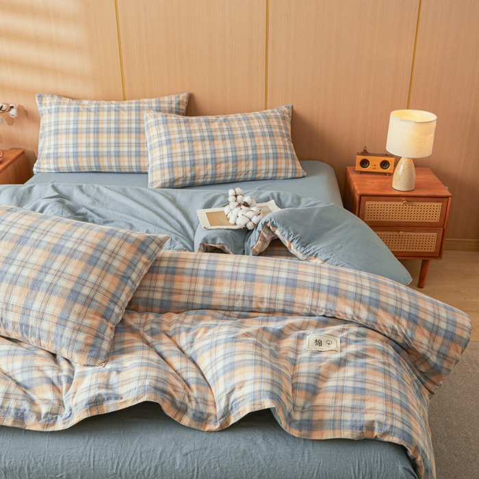 91家纺网 家纺一手货源 找家纺 爱屋及屋 2025新款水洗棉可拆洗棉花被被子被芯 雅致格