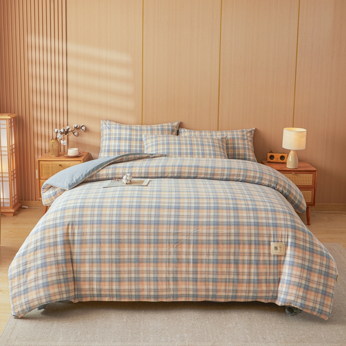 91家纺网 家纺一手货源 找家纺 爱屋及屋 2025新款水洗棉可拆洗棉花被被子被芯 雅致格