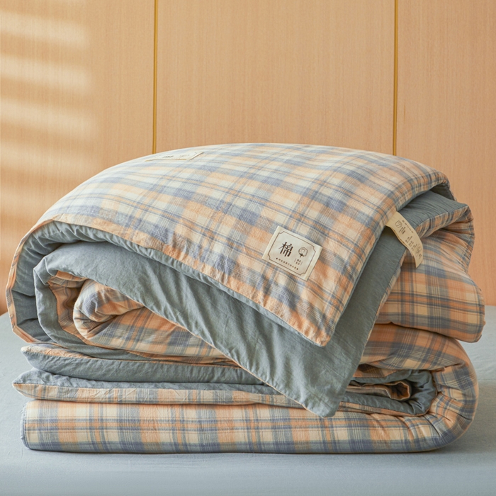 91家纺网 家纺一手货源 找家纺 爱屋及屋 2025新款水洗棉可拆洗棉花被被子被芯 雅致格