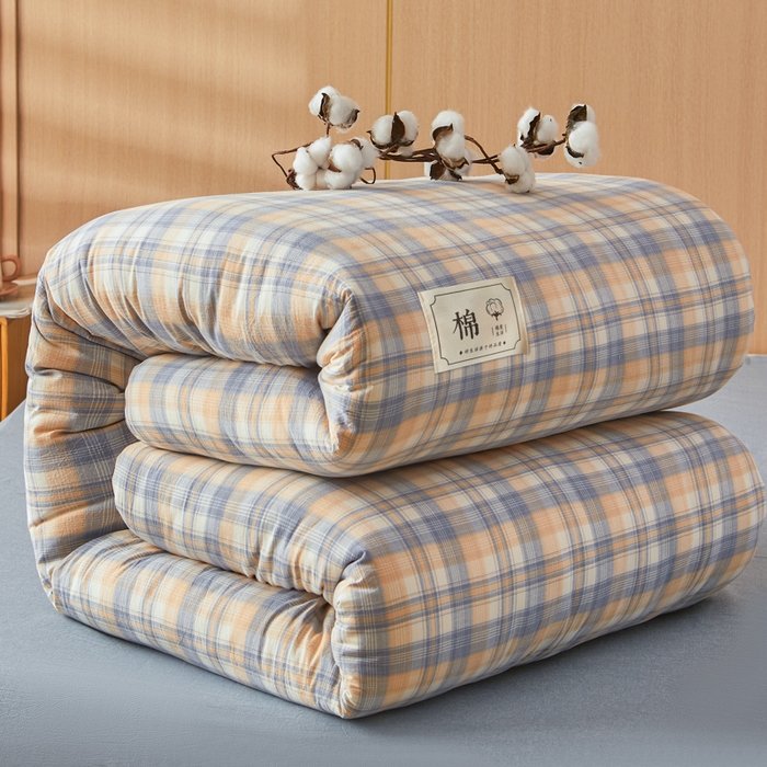 91家纺网 家纺一手货源 找家纺 爱屋及屋 2025新款水洗棉可拆洗棉花被被子被芯 雅致格