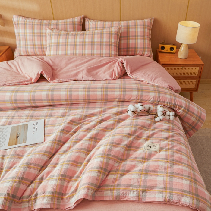 91家纺网 家纺一手货源 找家纺 爱屋及屋 2025新款水洗棉可拆洗棉花被被子被芯 简析粉