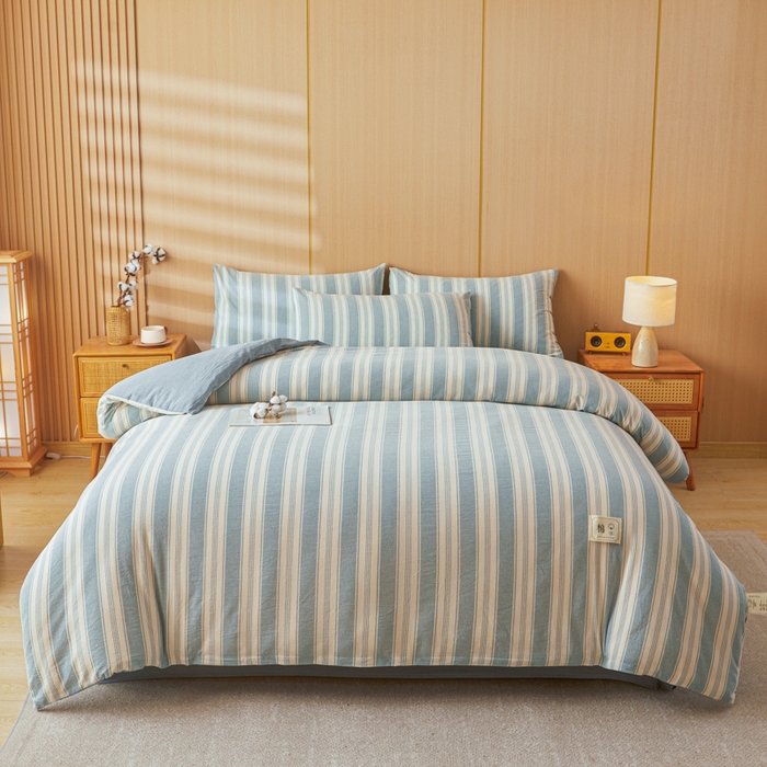 91家纺网 家纺一手货源 找家纺 爱屋及屋 2025新款水洗棉可拆洗棉花被被子被芯 左岸蓝