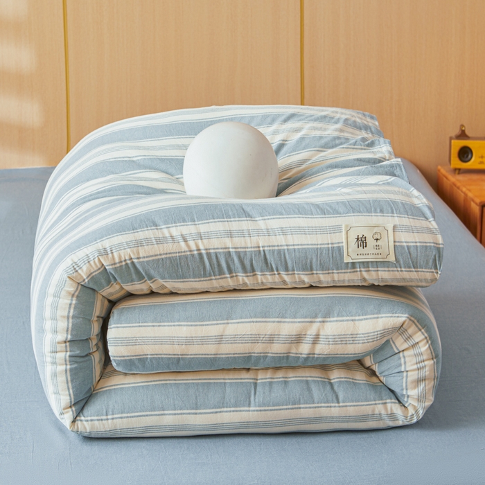 91家纺网 家纺一手货源 找家纺 爱屋及屋 2025新款水洗棉可拆洗棉花被被子被芯 左岸蓝