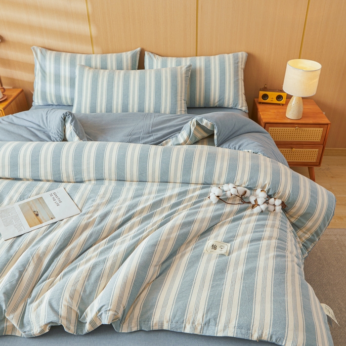 91家纺网 家纺一手货源 找家纺 爱屋及屋 2025新款水洗棉可拆洗棉花被被子被芯 左岸蓝