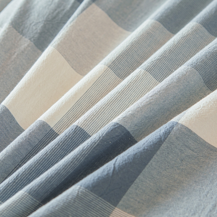 91家纺网 家纺一手货源 找家纺 爱屋及屋 2025新款水洗棉可拆洗棉花被被子被芯 蓝中格