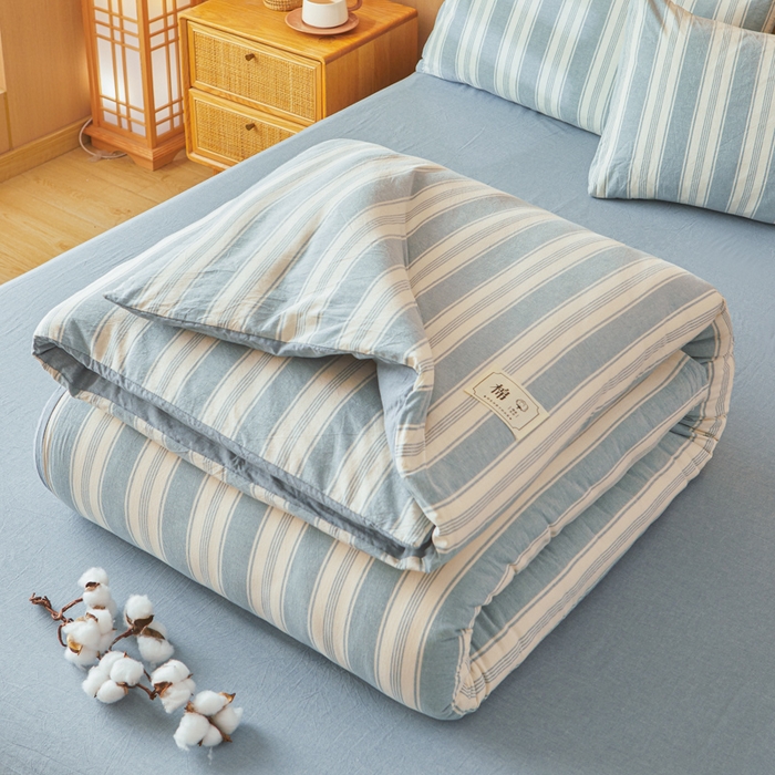 91家纺网 家纺一手货源 找家纺 爱屋及屋 2025新款水洗棉可拆洗棉花被被子被芯 左岸蓝