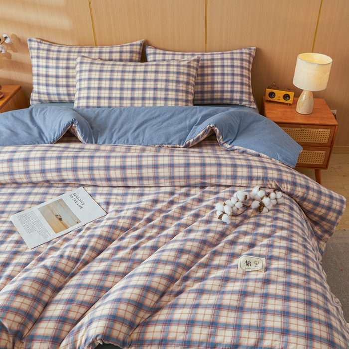 91家纺网 家纺一手货源 找家纺 爱屋及屋 2025新款水洗棉可拆洗棉花被被子被芯 贝拉蓝