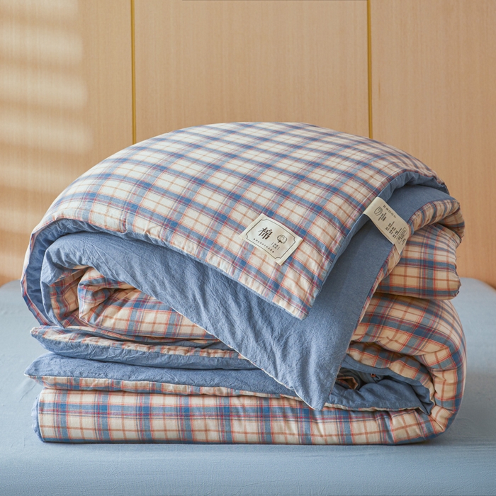 91家纺网 家纺一手货源 找家纺 爱屋及屋 2025新款水洗棉可拆洗棉花被被子被芯 贝拉蓝