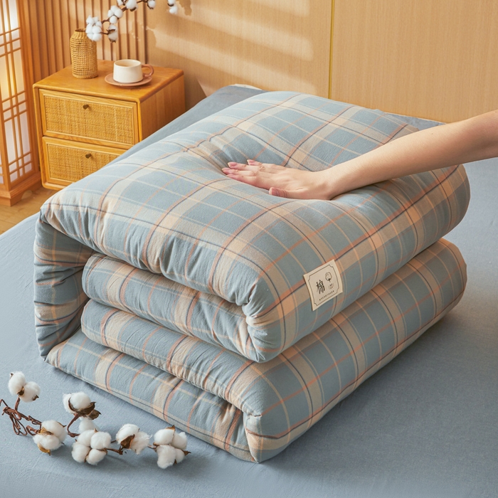 91家纺网 家纺一手货源 找家纺 爱屋及屋 2025新款水洗棉可拆洗棉花被被子被芯 印象蓝