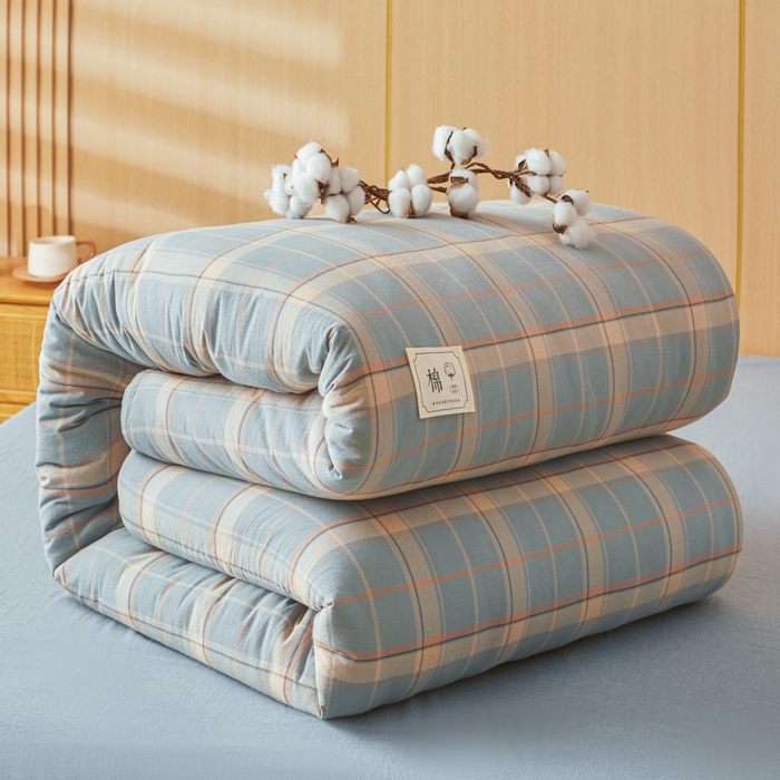 91家纺网 家纺一手货源 找家纺 爱屋及屋 2025新款水洗棉可拆洗棉花被被子被芯 印象蓝