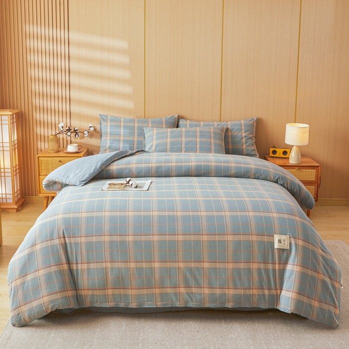 91家纺网 家纺一手货源 找家纺 爱屋及屋 2025新款水洗棉可拆洗棉花被被子被芯 印象蓝