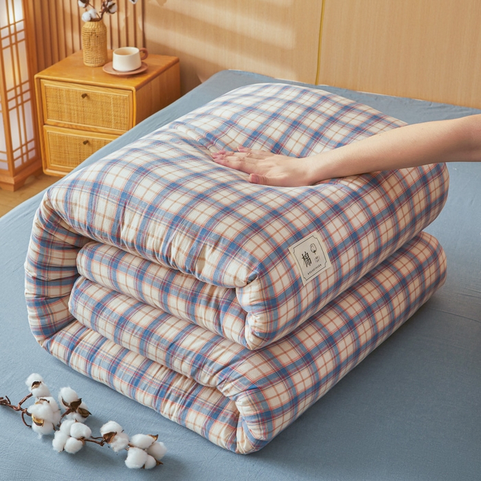 91家纺网 家纺一手货源 找家纺 爱屋及屋 2025新款水洗棉可拆洗棉花被被子被芯 贝拉蓝