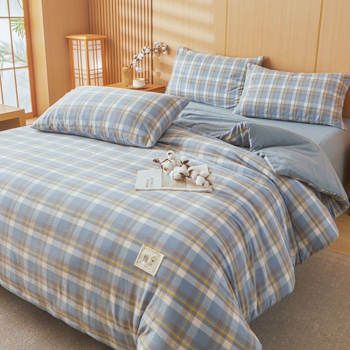 91家纺网 家纺一手货源 找家纺 爱屋及屋 2025新款水洗棉可拆洗棉花被被子被芯 简析蓝