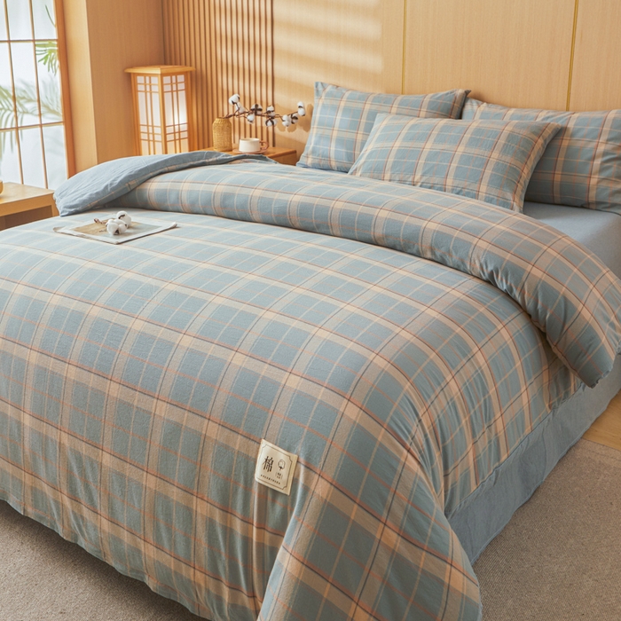 91家纺网 家纺一手货源 找家纺 爱屋及屋 2025新款水洗棉可拆洗棉花被被子被芯 印象蓝