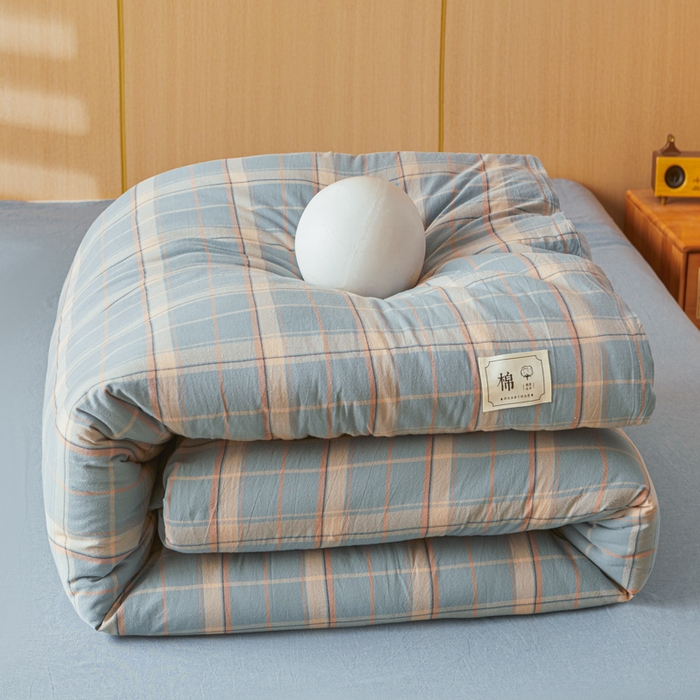 91家纺网 家纺一手货源 找家纺 爱屋及屋 2025新款水洗棉可拆洗棉花被被子被芯 印象蓝