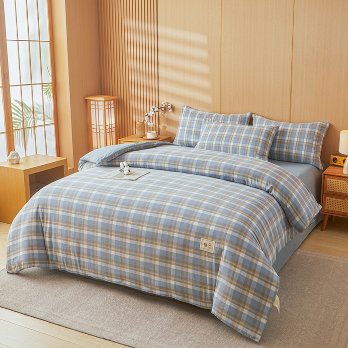 91家纺网 家纺一手货源 找家纺 爱屋及屋 2025新款水洗棉可拆洗棉花被被子被芯 简析蓝