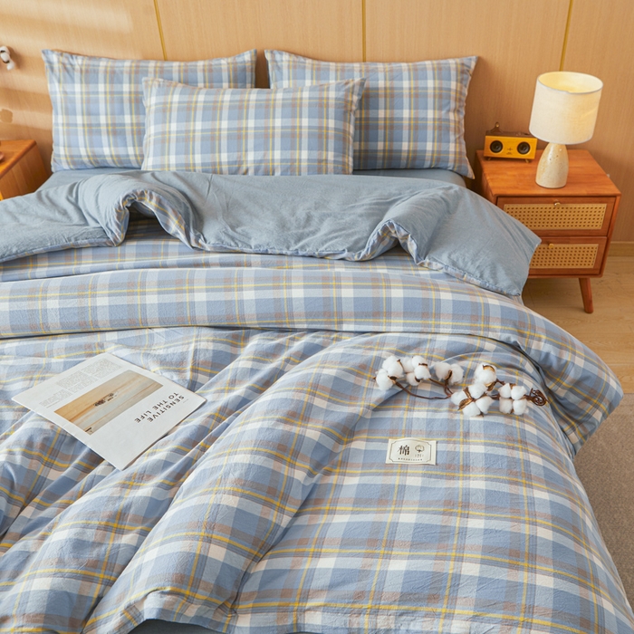 91家纺网 家纺一手货源 找家纺 爱屋及屋 2025新款水洗棉可拆洗棉花被被子被芯 简析蓝