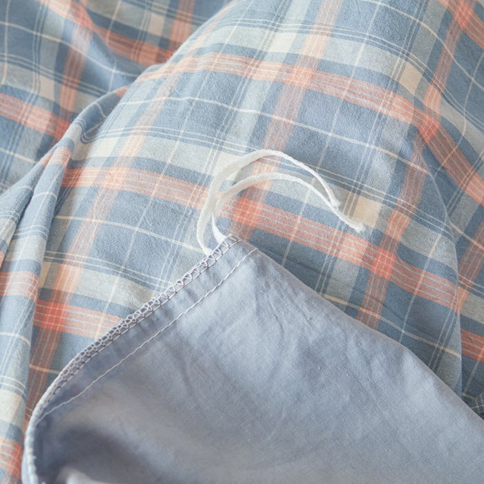 91家纺网 家纺一手货源 找家纺 爱屋及屋 2025新款水洗棉可拆洗棉花被被子被芯 格韵蓝