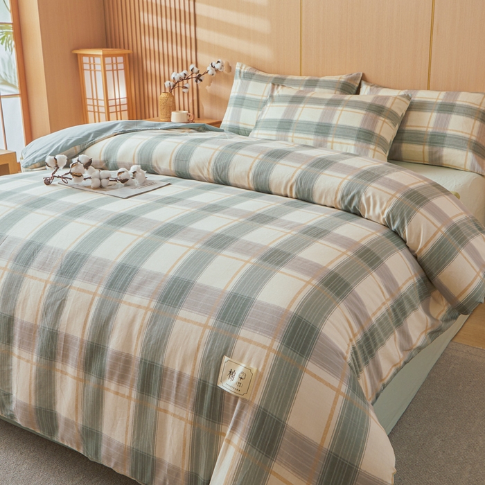 91家纺网 家纺一手货源 找家纺 爱屋及屋 2025新款水洗棉可拆洗棉花被被子被芯 韵绿格