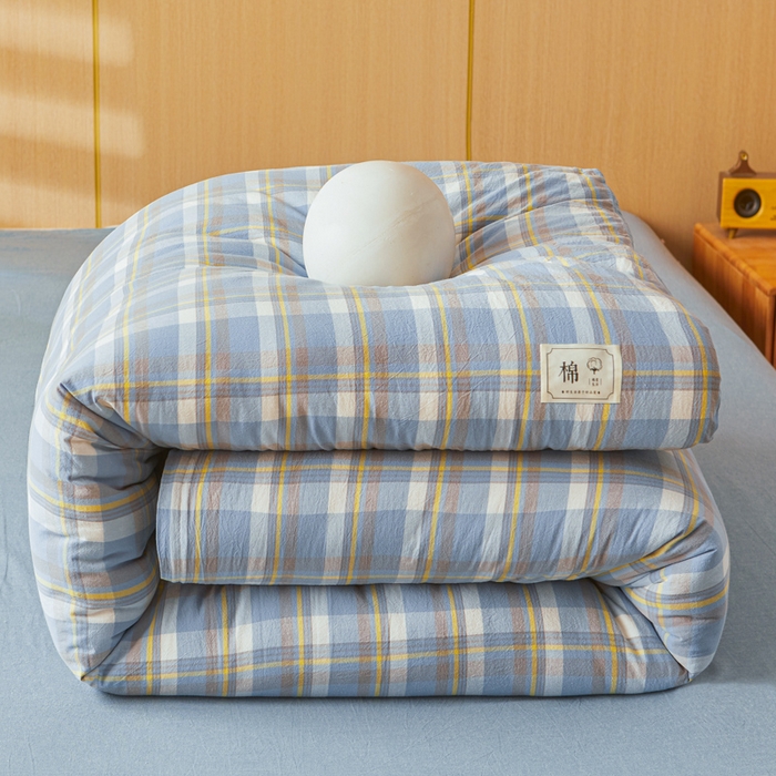 91家纺网 家纺一手货源 找家纺 爱屋及屋 2025新款水洗棉可拆洗棉花被被子被芯 简析蓝