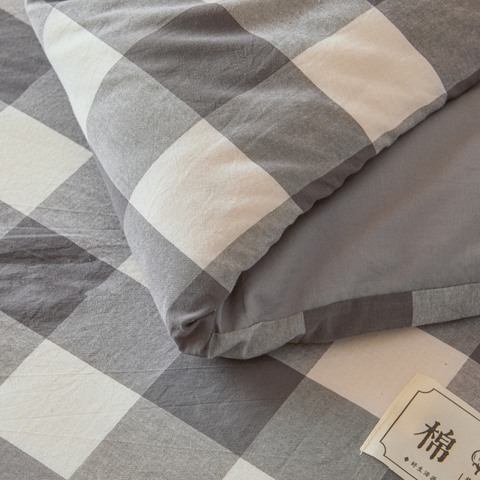 91家纺网 家纺一手货源 找家纺 爱屋及屋 2025新款水洗棉可拆洗棉花被被子被芯 灰中格