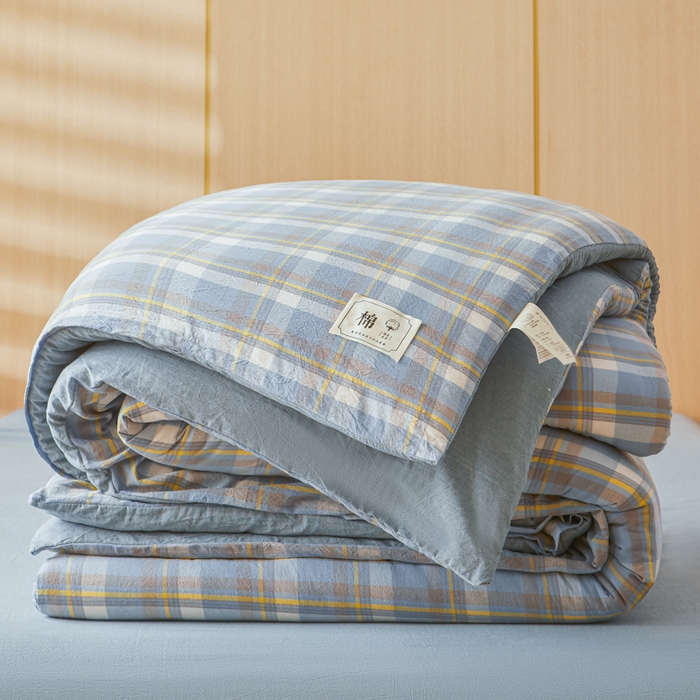 91家纺网 家纺一手货源 找家纺 爱屋及屋 2025新款水洗棉可拆洗棉花被被子被芯 简析蓝