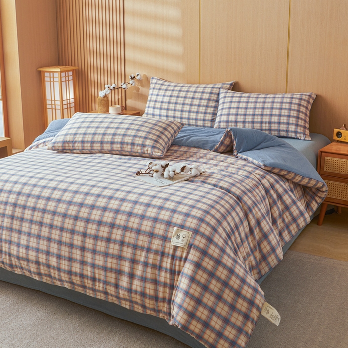 91家纺网 家纺一手货源 找家纺 爱屋及屋 2025新款水洗棉可拆洗棉花被被子被芯 贝拉蓝