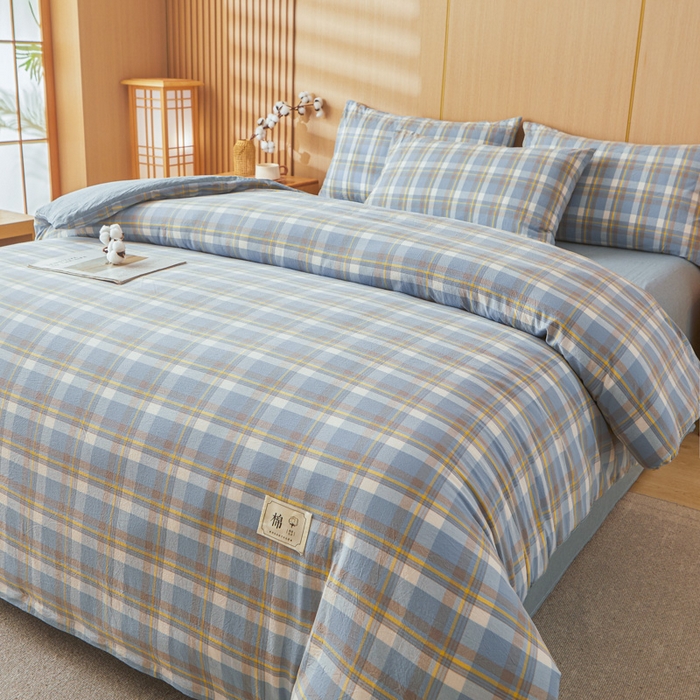 91家纺网 家纺一手货源 找家纺 爱屋及屋 2025新款水洗棉可拆洗棉花被被子被芯 简析蓝