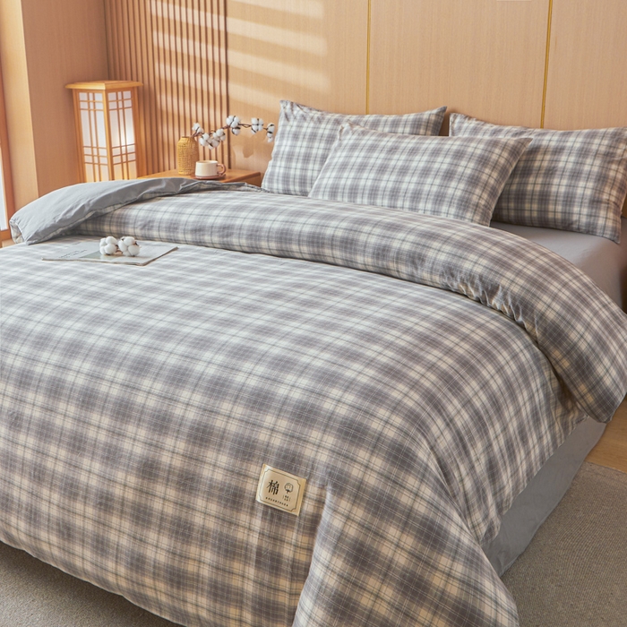 91家纺网 家纺一手货源 找家纺 爱屋及屋 2025新款水洗棉可拆洗棉花被被子被芯 光年灰