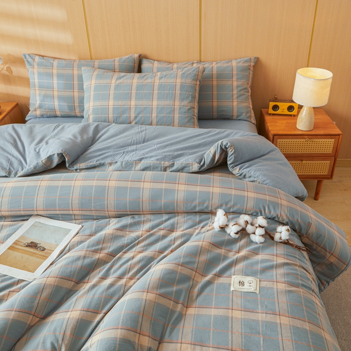 91家纺网 家纺一手货源 找家纺 爱屋及屋 2025新款水洗棉可拆洗棉花被被子被芯 印象蓝