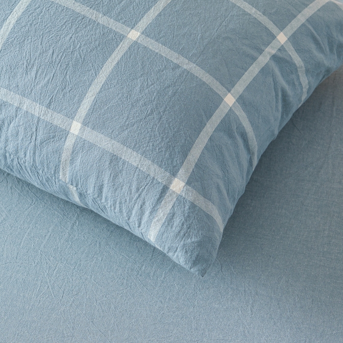 91家纺网 家纺一手货源 找家纺 爱屋及屋 2025新款水洗棉可拆洗棉花被被子被芯 海蓝大格