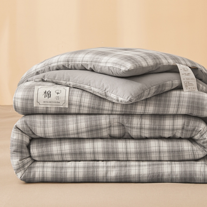91家纺网 家纺一手货源 找家纺 爱屋及屋 2025新款无印风水洗棉棉花冬被被子被芯 光年灰