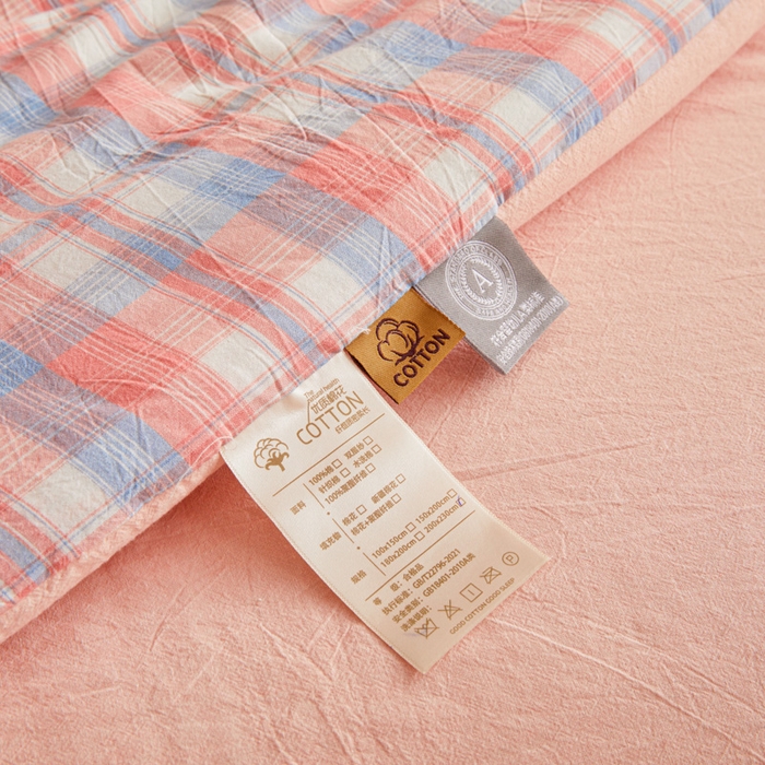 91家纺网 家纺一手货源 找家纺 爱屋及屋 2025新款无印风水洗棉棉花冬被被子被芯 清新格