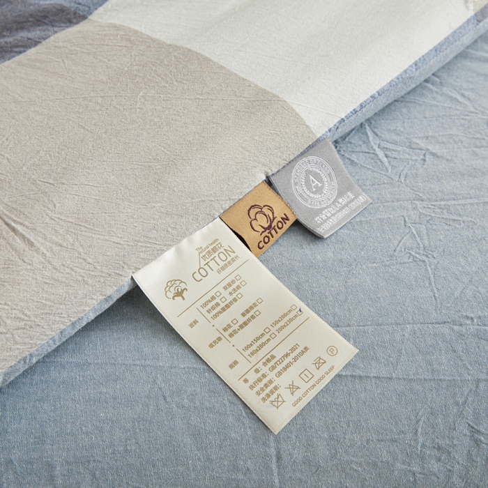 91家纺网 家纺一手货源 找家纺 爱屋及屋 2025新款无印风水洗棉棉花冬被被子被芯 蓝咖大格