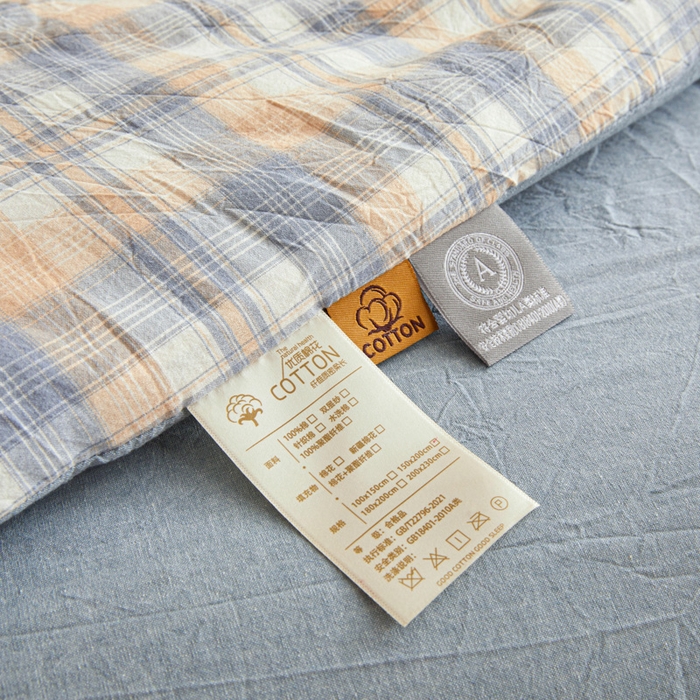 91家纺网 家纺一手货源 找家纺 爱屋及屋 2025新款无印风水洗棉棉花冬被被子被芯 雅致格